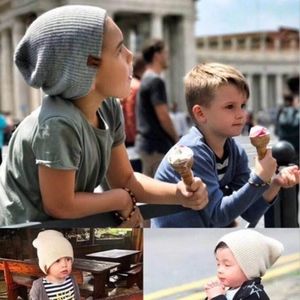 Kids Grey Knit Beanie